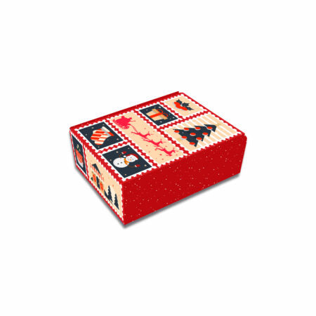 Christmas Collection : Red Corrugated Hamper Box (9x7x3 inch)