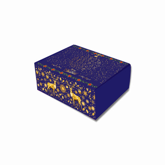 Christmas Collection : Blue Corrugated Hamper Box (10.5x8x4 inch)