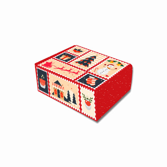 Christmas Collection : Red Corrugated Hamper Box (10.5x8x4 inch)